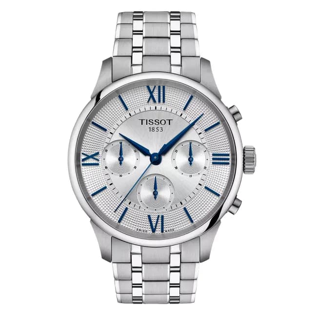 【TISSOT 天梭 官方授權】Chemin Des Tourelles 杜魯爾系列 三眼計時機械錶 送禮 推薦(T1394621103800)