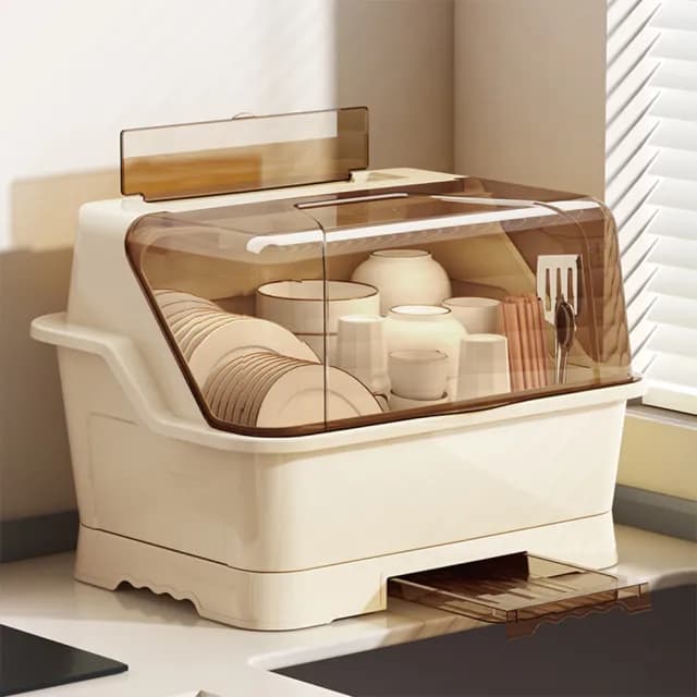 家用廚房碗櫃 防塵碗盤碗架 瀝水架(瀝水架/碗盤收納架/防塵碗盤架/餐具收納)