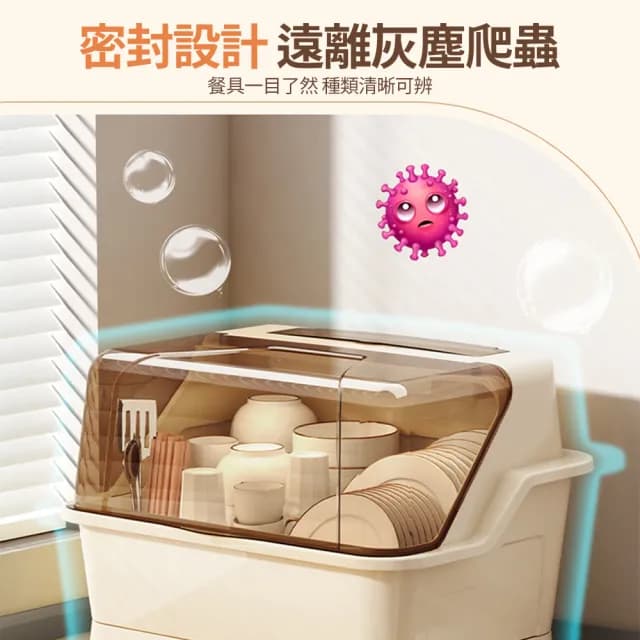 家用廚房碗櫃 防塵碗盤碗架 瀝水架(瀝水架/碗盤收納架/防塵碗盤架/餐具收納)