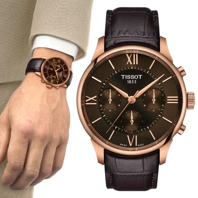 【TISSOT 天梭】杜魯爾系列 計時機械腕錶 母親節 禮物 推薦(T1394623629800)