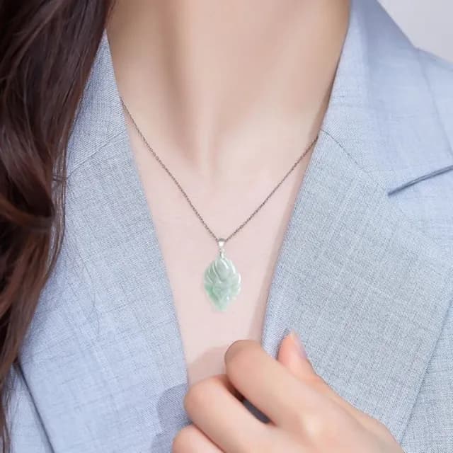 【Penny珮妮】s925銀糯種緬甸A貨翡翠九尾狐項鍊吊墜(母親節 交換禮物 生日禮 情人節 尾牙 新年 結婚)