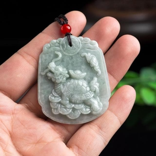 【Penny珮妮】緬甸A貨翡翠元寶龍龜吊墜項鍊(母親節 父親節 送男友 交換禮物  生日禮 情人節 尾牙 新年)