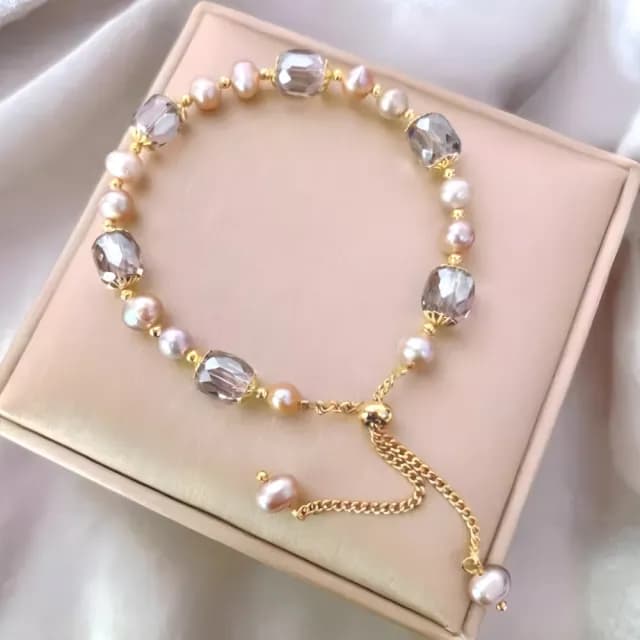 【le peral】法式復古紫水晶珍珠手鍊(可調節 開運 手串 手環 閨蜜手鍊 對飾 情侶配件 飾品 禮物)