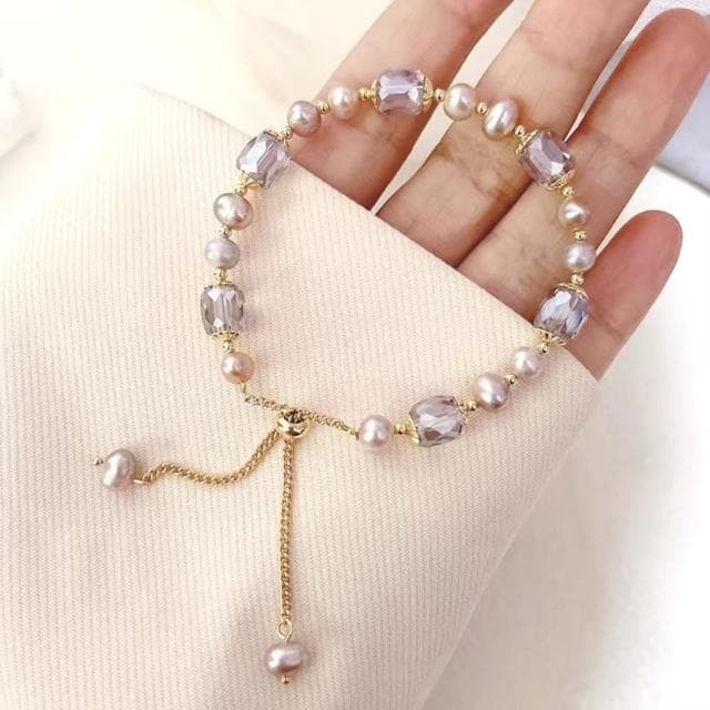 【le peral】法式復古紫水晶珍珠手鍊(可調節 開運 手串 手環 閨蜜手鍊 對飾 情侶配件 飾品 禮物)