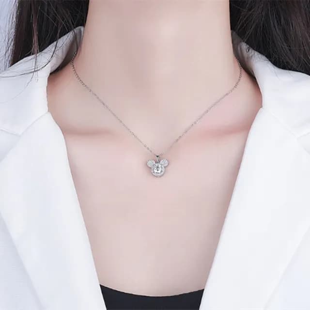 【Penny珮妮】莫桑鑽1克拉滿鑽S925銀項鍊吊墜(母親節 送女友 交換禮物  生日禮 情人節 尾牙 新年 結婚)