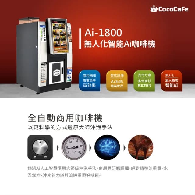【CocoCafe】Ai-1800 無人化智能AI咖啡機(無人化智能咖啡機)