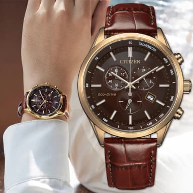 【CITIZEN 星辰】亞洲限定 光動能三眼計時手錶-42mm 女王節 生日 禮物(AT2573-07X)
