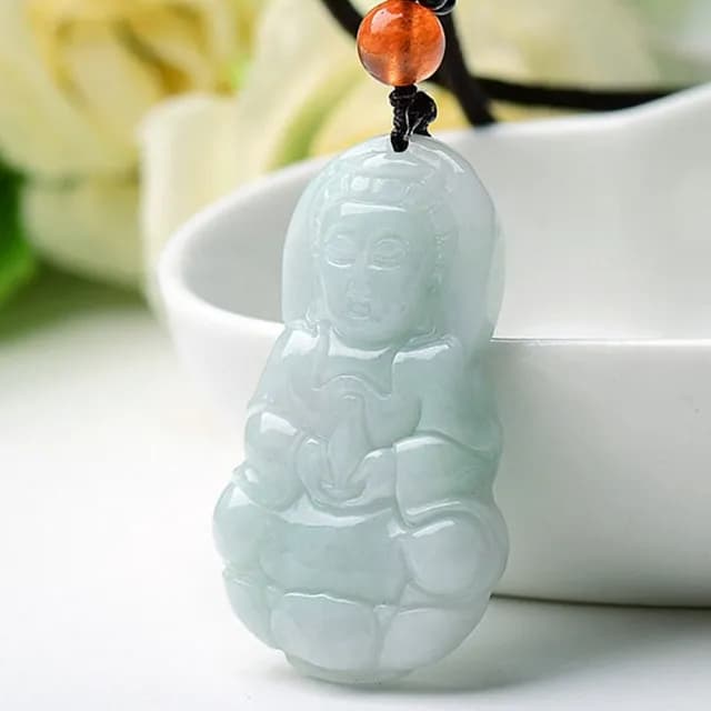 【Penny珮妮】緬甸A貨翡翠觀音吊墜毛衣鍊項鍊(母親節 父親節 交換禮物  生日禮 情人節 尾牙 新年 結婚)