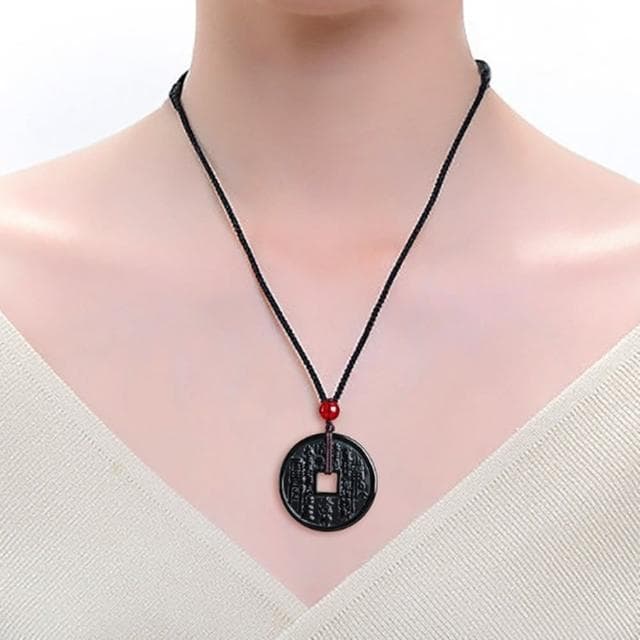 【Penny珮妮】A貨翡翠墨玉山鬼花錢小尺寸吊墜項鍊(母親節 父親節 交換禮物  生日 情人節 尾牙 新年)