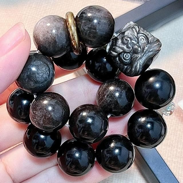 【LEEHER】佛珠手鍊/醒獅/銀曜石/水晶/佛珠/手鏈/禮物/平安手鍊/手鍊/手鍊女/手鍊男/招財手鍊/