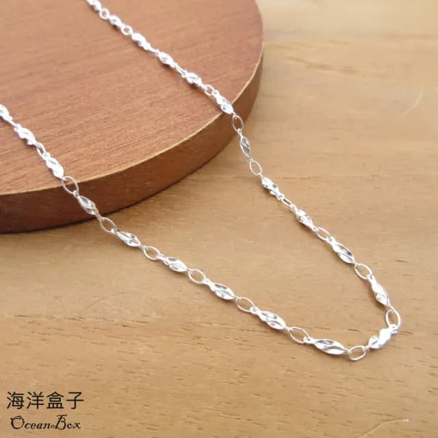 【海洋盒子】45cm。輕巧立體旋轉設計S999足銀純銀項鍊(女用項鍊)