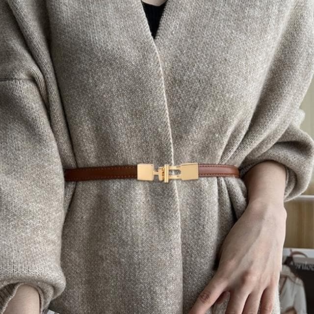 【MoonDy】皮帶 細腰帶 真皮皮帶 收腰皮帶 皮帶女 細皮帶 牛皮腰帶 腰鏈 腰繩 生日禮物 大衣腰帶 復古腰帶