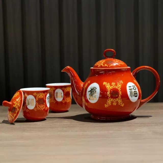 【大同磁器】福壽茶具禮盒組-22件入(台灣製造)