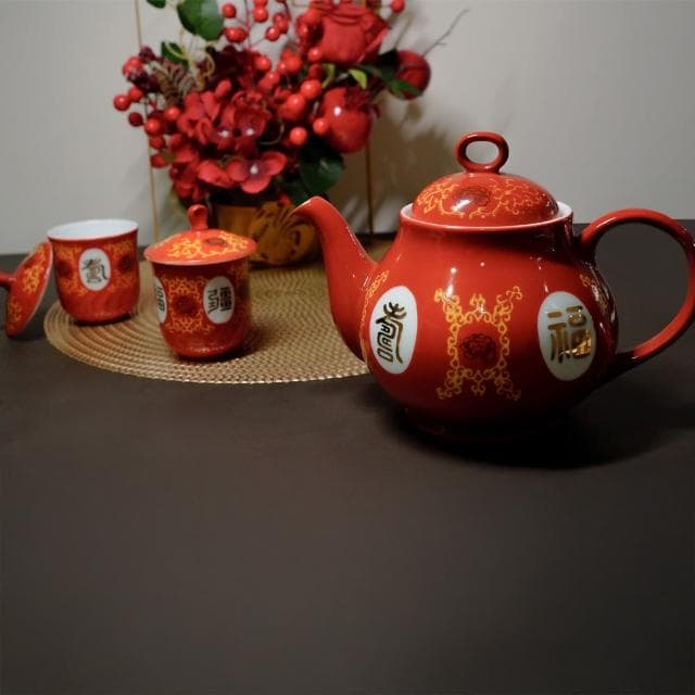 【大同磁器】福壽茶具禮盒組-22件入(台灣製造)