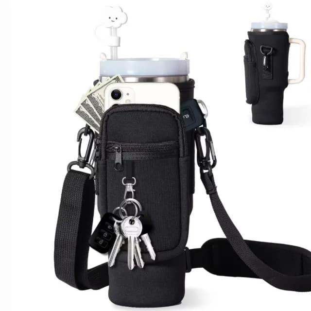 【一包在手】多功能冰壩杯手提杯套(手提杯袋 保溫杯 環保提袋 零錢包 卡夾 登山扣 鑰匙扣 收納包 水壺)