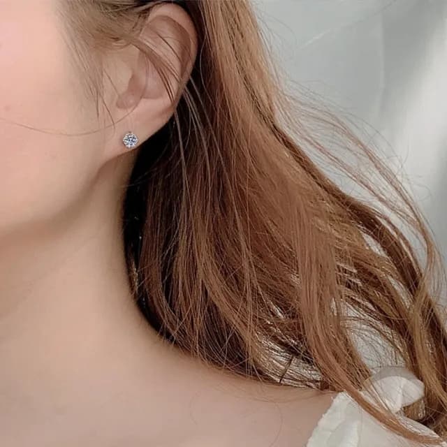 【鉅曜】GIA 一克拉 18K 經典單鑽鑽石耳環(培育鑽石 總重2克拉)