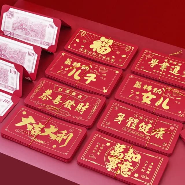 【激安殿堂GAPL】折疊紅包袋/中式紅包袋/新年紅包袋/父親節母親節生日/蛇年紅包袋/抖音爆紅/彌月(1入/10格)