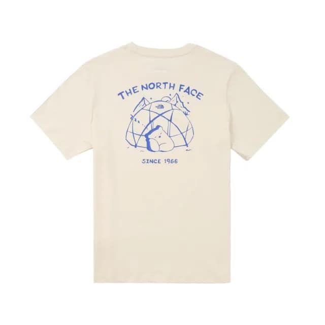 【The North Face】TNF 休閒 印花短袖T恤 U REG CAMP BEAR SS TEE GRAPHIC-AP 男女 米白(NF0A8EYNQLI)