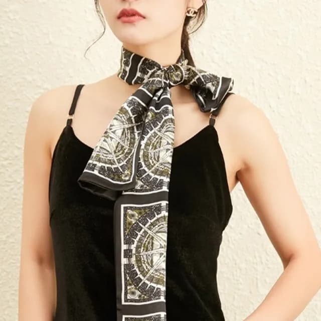 【MoonDy】絲巾 方巾 領巾 女生絲巾 蠶絲巾 絲巾女 長絲巾 生日禮物 包包配件 裝飾品 包包絲巾
