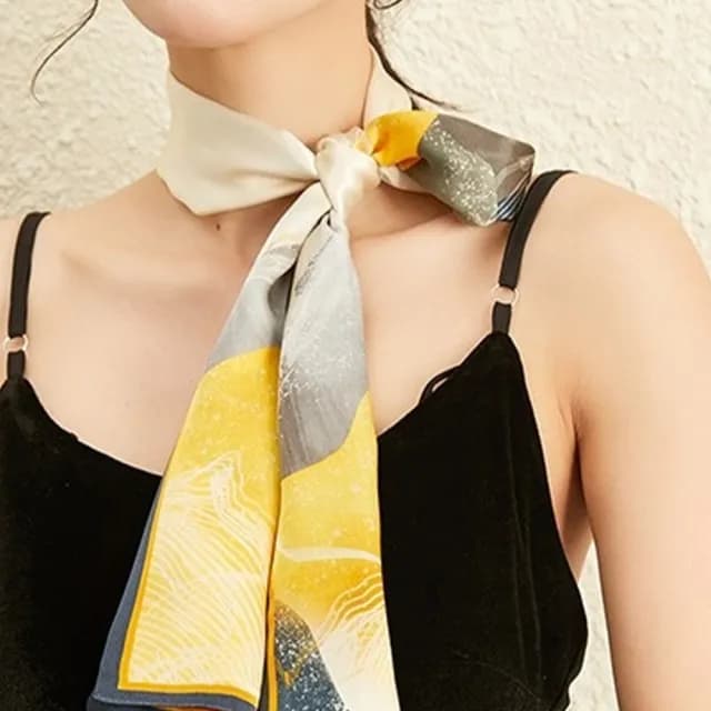 【MoonDy】絲巾 方巾 領巾 女生絲巾 蠶絲巾 絲巾女 長絲巾 生日禮物 包包配件 裝飾品 包包絲巾