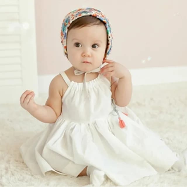 【橘魔法】小清新流蘇蝴蝶結吊帶連身洋裝(春夏 短袖 無袖 背心洋裝 女童 童裝 兒童)