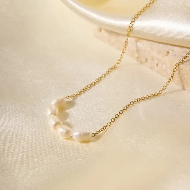 【Penny珮妮】歐美18K鍍金淡水珍珠項鍊(母親節 送女友 交換禮物  生日禮 情人節 尾牙 新年 結婚)