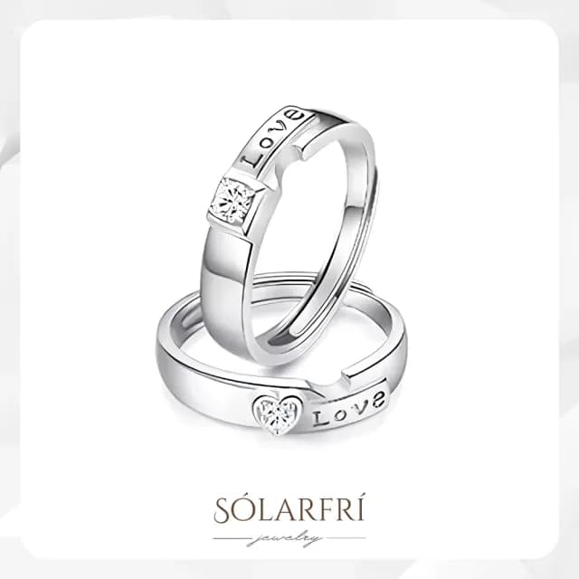 【SOLARFRi】浪漫閃耀對戒指｜可調整戒圍大小附品牌禮盒(女友老婆情人生日求婚紀念日禮物)