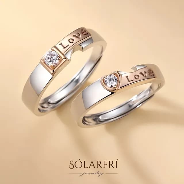 【SOLARFRi】浪漫閃耀對戒指｜可調整戒圍大小附品牌禮盒(女友老婆情人生日求婚紀念日禮物)