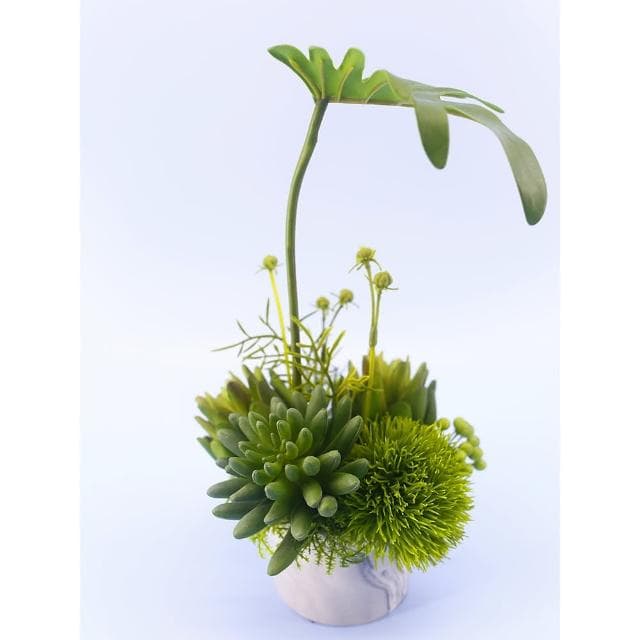 【HUGO DECO 榆果傢飾】春雨葉多肉草球香氛植栽(擬真植物/人造盆栽/綠化/佈置/禮物)