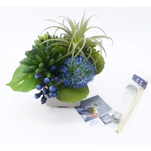 【HUGO DECO 榆果傢飾】空氣鳳梨多肉香氛植栽(擬真植物/人造盆栽/綠化/佈置/禮物)