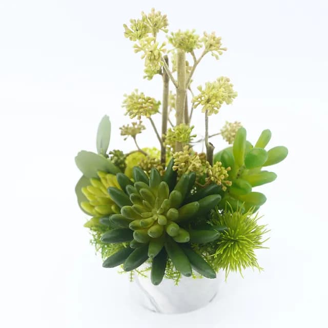 【HUGO DECO 榆果傢飾】果實枝多肉組合香氛植物(擬真植物/人造盆栽/綠化/佈置/禮物)