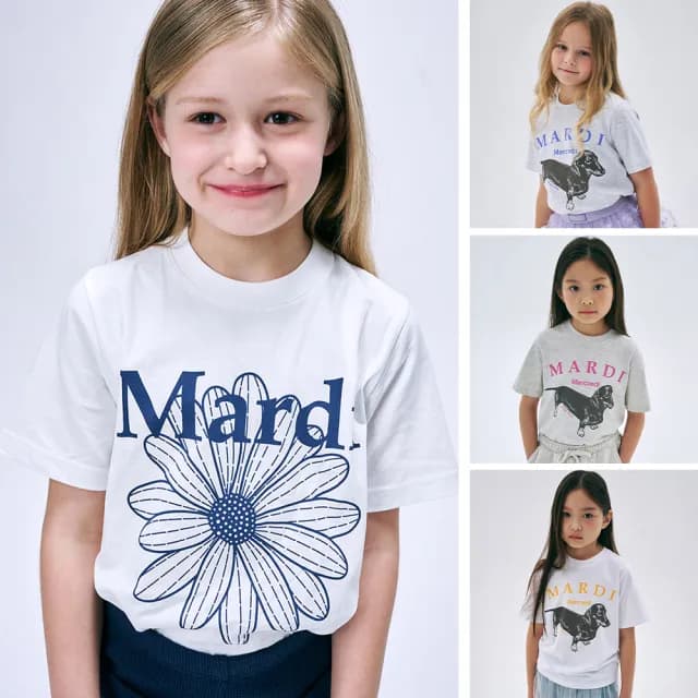 【MARDI MERCREDI】童裝 印花短TEE 白色 經典臘腸狗 小雛菊 KIDS TSHIRT DDANJI