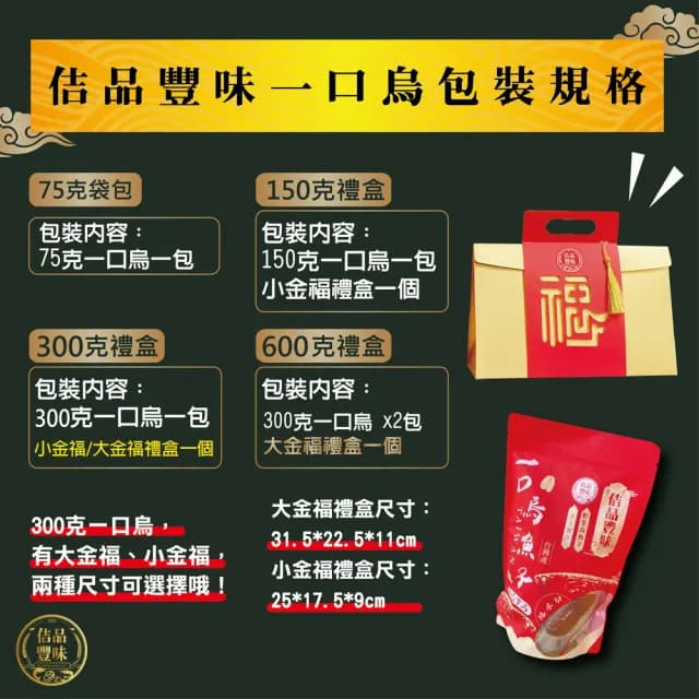 【佶品豐味】厚切野生一口烏魚子75克x4包組(年菜春節伴手禮推薦｜過年送禮必備｜一口吃)