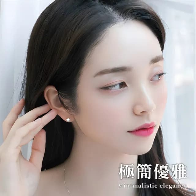 【清新耳飾】S999純銀歐泊愛心轉珠耳環1對(澳寶 鎖式 扭珠 蛋白石 耳骨環 耳釘 耳針 耳扣 禮物 情人節)