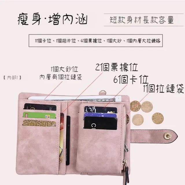 【MoonDy】情人節禮物 麂皮磨砂觸感 女皮包 超級收納 女錢包 中夾 小錢包 小錢包女 零錢包 女生皮夾 皮夾女