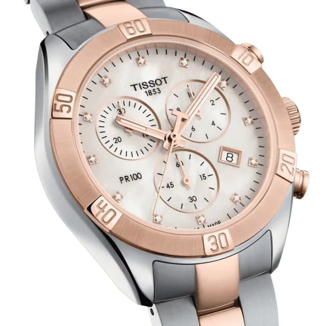 【TISSOT 天梭 官方授權】PR100系列 白色珍珠貝母 真鑽時尚腕錶 畢業禮物 送禮 推薦(T1019172211600)