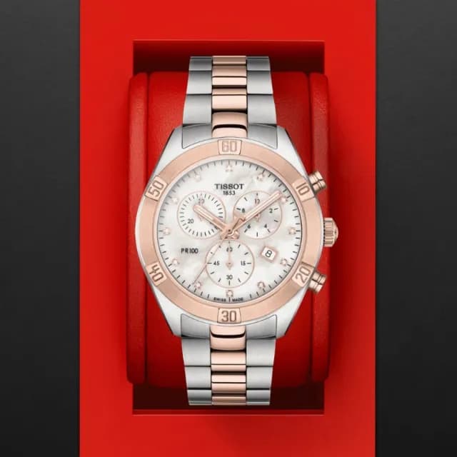 【TISSOT 天梭】PR100系列 真鑽時尚腕錶 七夕 情人節 禮物 送禮 推薦(T1019172211600)