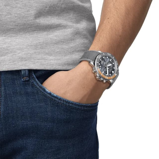 【TISSOT 天梭】SEASTAR 1000 灰 潛水計時腕錶 七夕 情人節 禮物 送禮 推薦(T1204171708101)