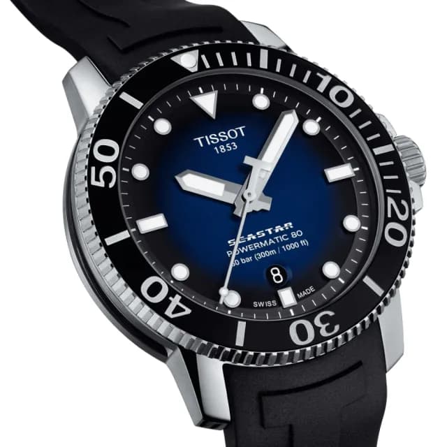 【TISSOT 天梭 官方授權】SEASTAR1000海星系列 潛水機械腕錶 父親節 禮物 送禮 推薦(T1204071704100)