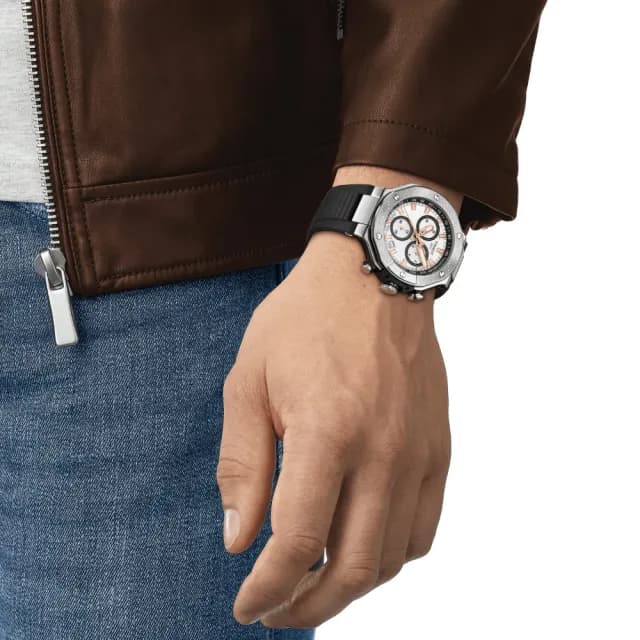 【TISSOT 天梭 官方授權】T-RACE 競速系列 熊貓 計時腕錶 畢業禮物 送禮 推薦(T1414171701100)