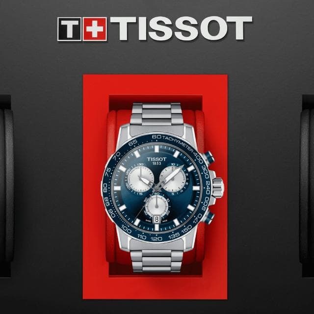 【TISSOT 天梭 官方授權】SUPERSPORT CHRONO 三眼計時腕錶 母親節 禮物 推薦(T1256171104100)