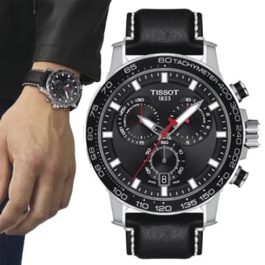 【TISSOT 天梭 官方授權】SUPERSPORT CHRONO 三眼計時腕錶 母親節 禮物 推薦(T1256171605100)