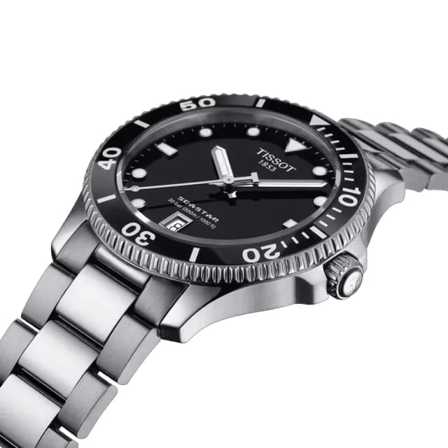 【TISSOT 天梭 官方授權】SEASTAR 1000海星系列 黑 潛水腕錶 畢業禮物 送禮 推薦(T1204101105100)