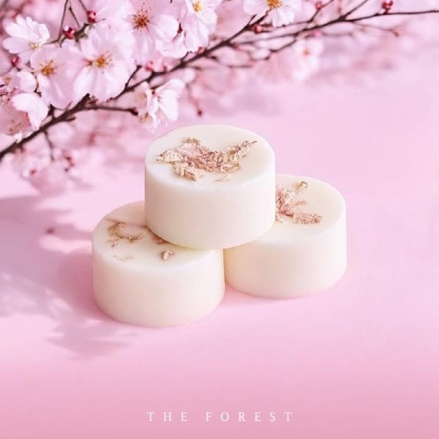 【The Forest 癒森林】春戀櫻花香氛蠟塊禮盒23g*4蠟塊+融蠟燭燈超值組(融蠟燈/融蠟爐/香氛蠟燭/居家香氛)