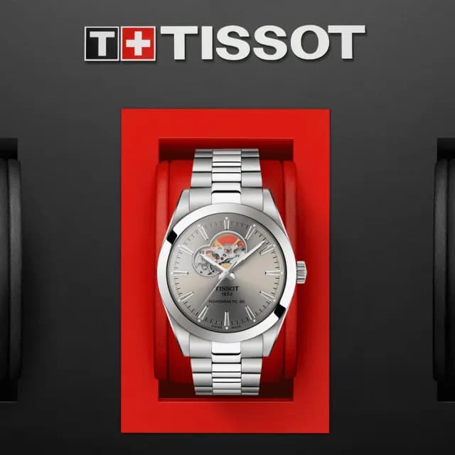 【TISSOT 天梭 官方授權】GENTLEMAN系列 開芯機械腕錶 畢業禮物 送禮 推薦(T1274071108100)