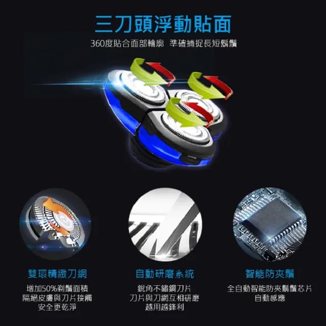 【SAMPO 聲寶】多功能水洗三刀頭電動刮鬍刀/電鬍刀/鼻毛刀(EA-Z1901WL)