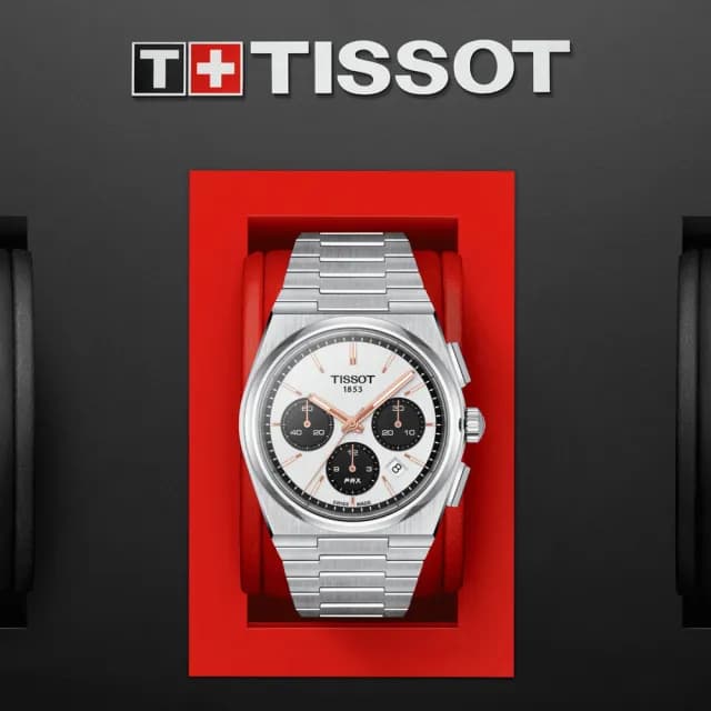【TISSOT 天梭 官方授權】PRX系列 熊貓 1970年代復刻 機械腕錶 畢業禮物 送禮 推薦(T1374271101100)