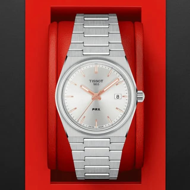 【TISSOT 天梭 官方授權】PRX系列 1970年代復刻 時尚腕錶 畢業禮物 送禮 推薦(T1372101103100)