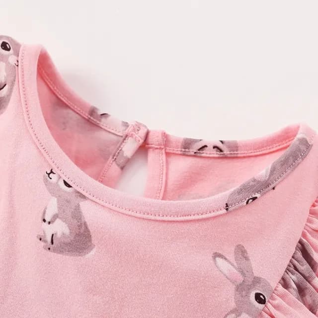 【橘魔法】萌灰兔小飛袖無袖背心洋裝(背心裙 連身裙 連衣裙 女童 兒童 童裝)