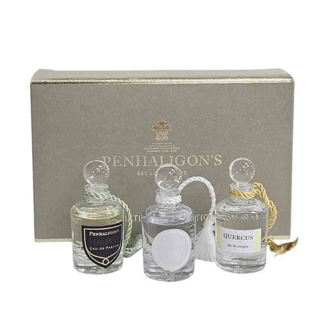 【PENHALIGON’S 潘海利根】迷你香水禮盒 5ml*3(皇家橡樹/月亮女神/黑玫瑰.國際航空版)